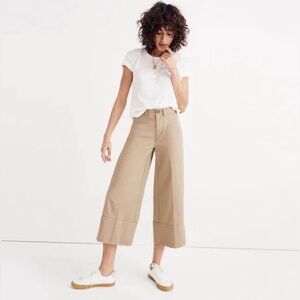 Madewell Langford Wide-Leg Crop Pants in Light Latte Size 26